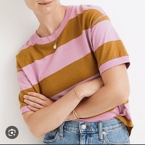 Madewell Everyday Crop Tee in Rugby Stripe